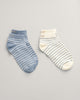 DOVE BLUE, BRETON STRIPE ANKLE SOCKS 2-PACK BY GANT AU.