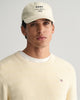 CREAM, STRIPE TEXTURED COTTON  C-NECK, CLOSE-UP BY GANT AU.