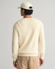 CREAM, STRIPE TEXTURED COTTON  C-NECK, BACK-VIEW BY GANT AU.