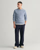 DOVE BLUE, COTTON PIQUE C-NECK BY GANT AU.