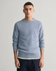 DOVE BLUE, COTTON PIQUE C-NECK, FRONT-VIEW BY GANT AU.