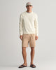 CREAM, TEXTURED COTTON C-NECK BY GANT AU.