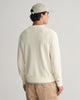 CREAM, TEXTURED COTTON C-NECK, BACK-VIEW BY GANT AU.