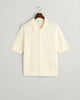 CREAM, TEXTURED COTTON SS SHIRT, FLAT-LAY BY GANT AU.