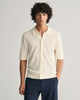 CREAM, TEXTURED COTTON SS SHIRT, FRONT-VIEW BY GANT AU.