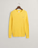 SMOOTH YELLOW, COTTON CABLE C-NECK, FLAT-LAY BY GANT AU.