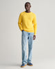 SMOOTH YELLOW, COTTON CABLE C-NECK BY GANT AU.