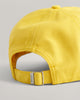 SMOOTH YELLOW, UNISEX. COTTON TWILL CAP, CLOSE-UP BY GANT AU.