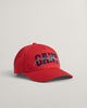 RUBY RED, GANT ARCH SCRIPT COTTON TWILL CAP, FRONT-VIEW BY GANT AU.