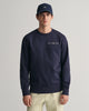 EVENING BLUE, PRINTED GRAPHIC C-NECK SWEAT, FRONT-VIEW BY GANT AU.