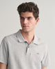 GREY MELANGE, REG SHIELD SS PIQUE POLO, CLOSE-UP BY GANT AU.