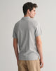 GREY MELANGE, REG SHIELD SS PIQUE POLO, BACK-VIEW BY GANT AU.