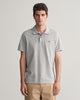 GREY MELANGE, REG SHIELD SS PIQUE POLO, FRONT-VIEW BY GANT AU.