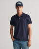 EVENING BLUE, REG SHIELD SS PIQUE POLO, FRONT-VIEW BY GANT AU.