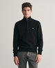 BLACK, CASUAL COTTON HALF ZIP, FRONT-VIEW BY GANT AU.