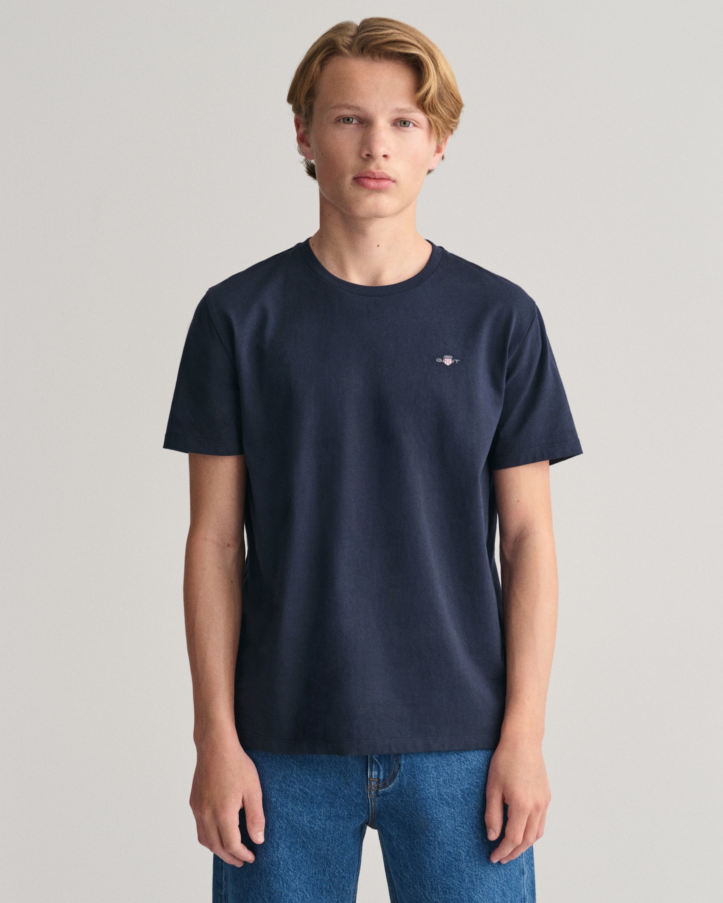 MODEL WEARING SHIELD SS T-SHIRT