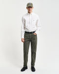 DARK EARTHY GREEN, REGULAR DESERT JEANS, FRONT-VIEW BY GANT AU.
