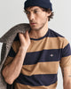 WARM KHAKI, BAR STRIPE SS T-SHIRT, CLOSE-UP BY GANT AU.