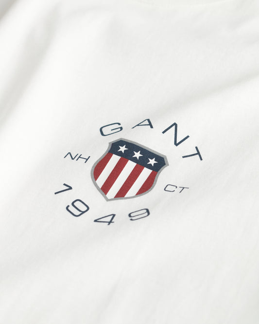 EGGSHELL, PRINT SS TSHIRT, CLOSE-UP BY GANT AU.