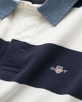 EGGSHELL, REG CHAMBRAY STRIPE HEAVY RUGGER, FLAT-LAY BY GANT AU.