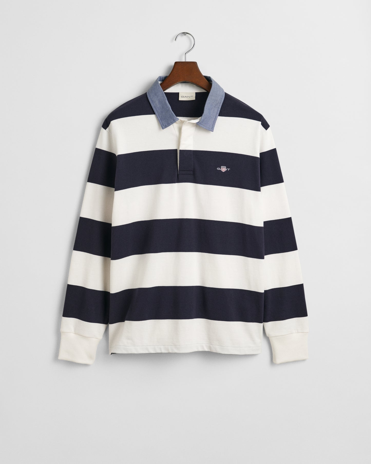 EGGSHELL, REG CHAMBRAY STRIPE HEAVY RUGGER BY GANT AU.
