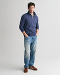 DK JEANSBLUE MELANGE, REG SHIELD HALF ZIP SWEAT BY GANT AU.