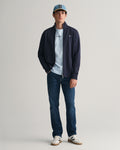 EVENING BLUE, REG SHIELD FULL ZIP SWEAT BY GANT AU.