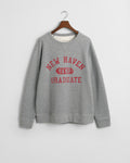 GREY MELANGE, GRAPHIC C-NECK SWEAT, FLAT-LAY BY GANT AU.