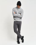 GREY MELANGE, SMALL GRAPHIC SWEAT HALF ZIP BY GANT AU.