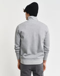 GREY MELANGE, SMALL GRAPHIC SWEAT HALF ZIP, BACK-VIEW BY GANT AU.
