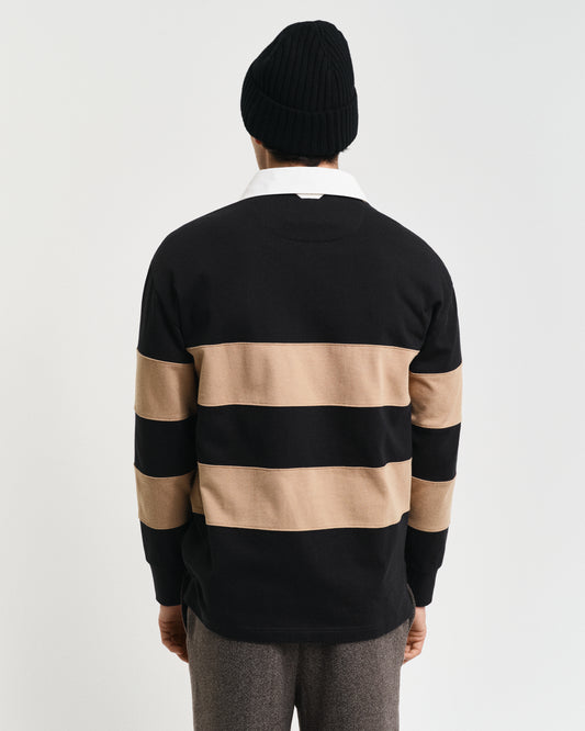 BLACK, BLOCK STRIPE HEAVY RUGGER, BACK-VIEW BY GANT AU.