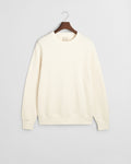CREAM, WAFFLE C-NECK SWEAT, FLAT-LAY BY GANT AU.