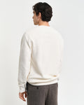 CREAM, WAFFLE C-NECK SWEAT, BACK-VIEW BY GANT AU.