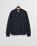 EVENING BLUE, WAFFLE C-NECK SWEAT, FLAT-LAY BY GANT AU.