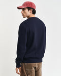 EVENING BLUE, WAFFLE C-NECK SWEAT, BACK-VIEW BY GANT AU.