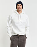 EGGSHELL, EMBOSSED SWEAT HOODIE, FRONT-VIEW BY GANT AU.