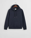 EVENING BLUE, EMBOSSED SWEAT HOODIE, FLAT-LAY BY GANT AU.