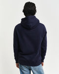 EVENING BLUE, EMBOSSED SWEAT HOODIE, BACK-VIEW BY GANT AU.