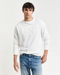 EGGSHELL, EMBOSSED C-NECK SWEAT, FRONT-VIEW BY GANT AU.