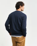 EVENING BLUE, EMBOSSED C-NECK SWEAT, BACK-VIEW BY GANT AU.