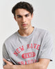 GREY MELANGE, GRAPHIC T-SHIRT, CLOSE-UP BY GANT AU.