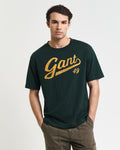 TARTAN GREEN, GRAPHIC T-SHIRT, FRONT-VIEW BY GANT AU.