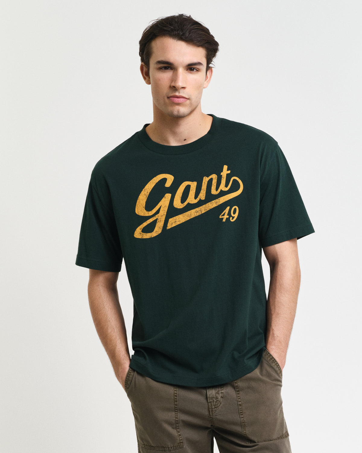 TARTAN GREEN, GRAPHIC T-SHIRT, FRONT-VIEW BY GANT AU.