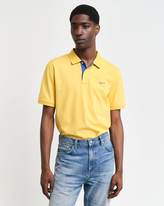 FADED SUNSET, REG CONTRAST PIQUE SS POLO, FRONT-VIEW BY GANT AU.