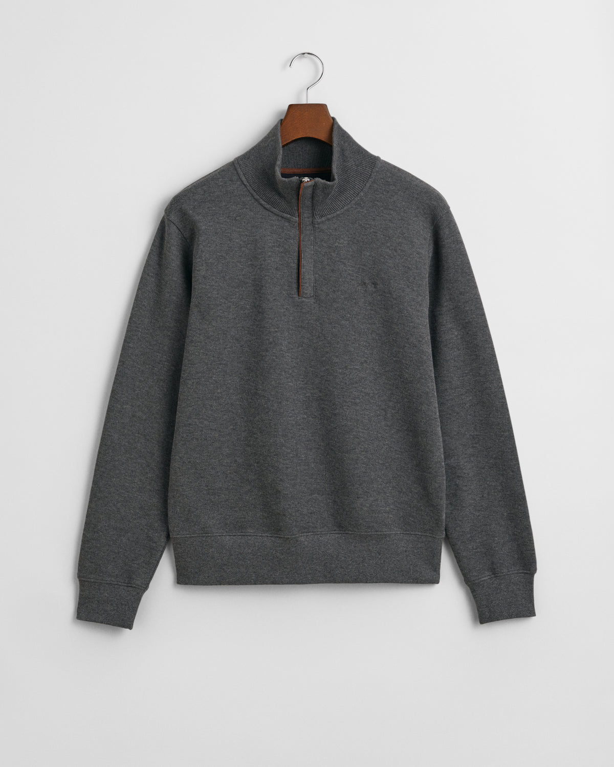 ANTRACIT MELANGE, SACKER RIB HALF ZIP, FLAT-LAY BY GANT AU.