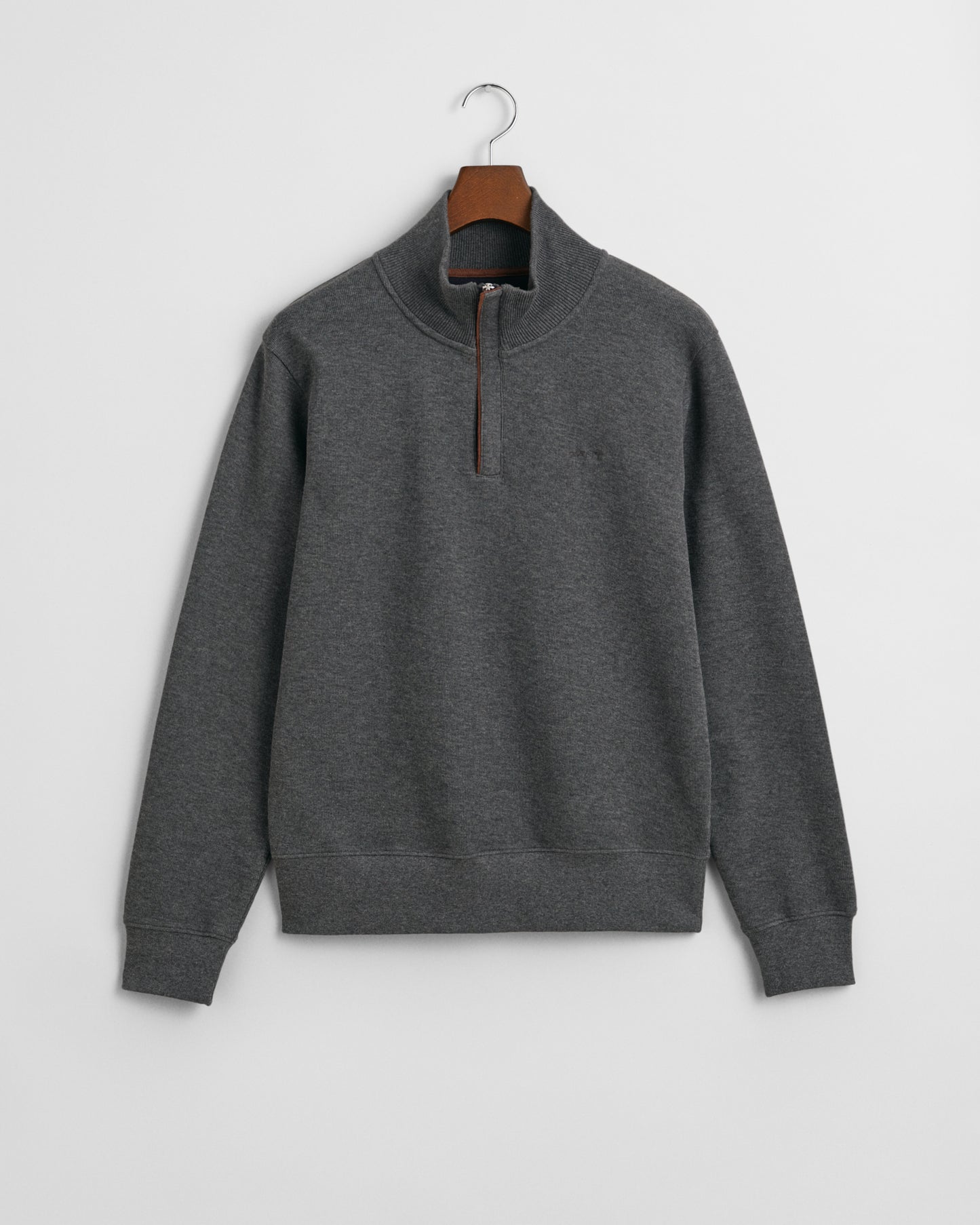 ANTRACIT MELANGE, SACKER RIB HALF ZIP, FLAT-LAY BY GANT AU.
