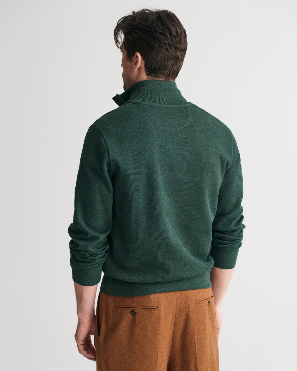 TARTAN GREEN, SACKER RIB HALF ZIP, BACK-VIEW BY GANT AU.