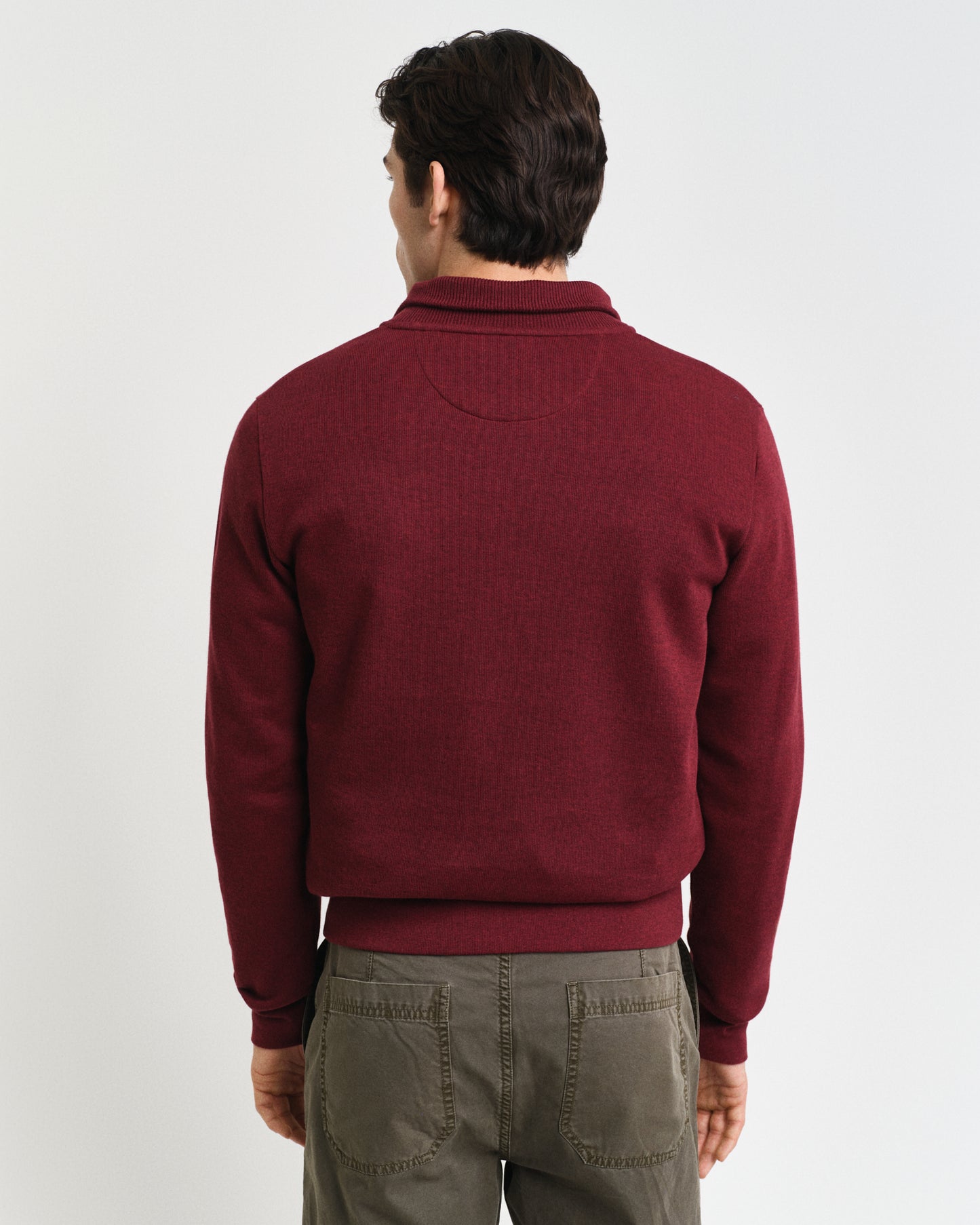WINE RED, SACKER RIB HALF ZIP, BACK-VIEW BY GANT AU.