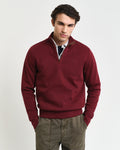 WINE RED, SACKER RIB HALF ZIP, FRONT-VIEW BY GANT AU.