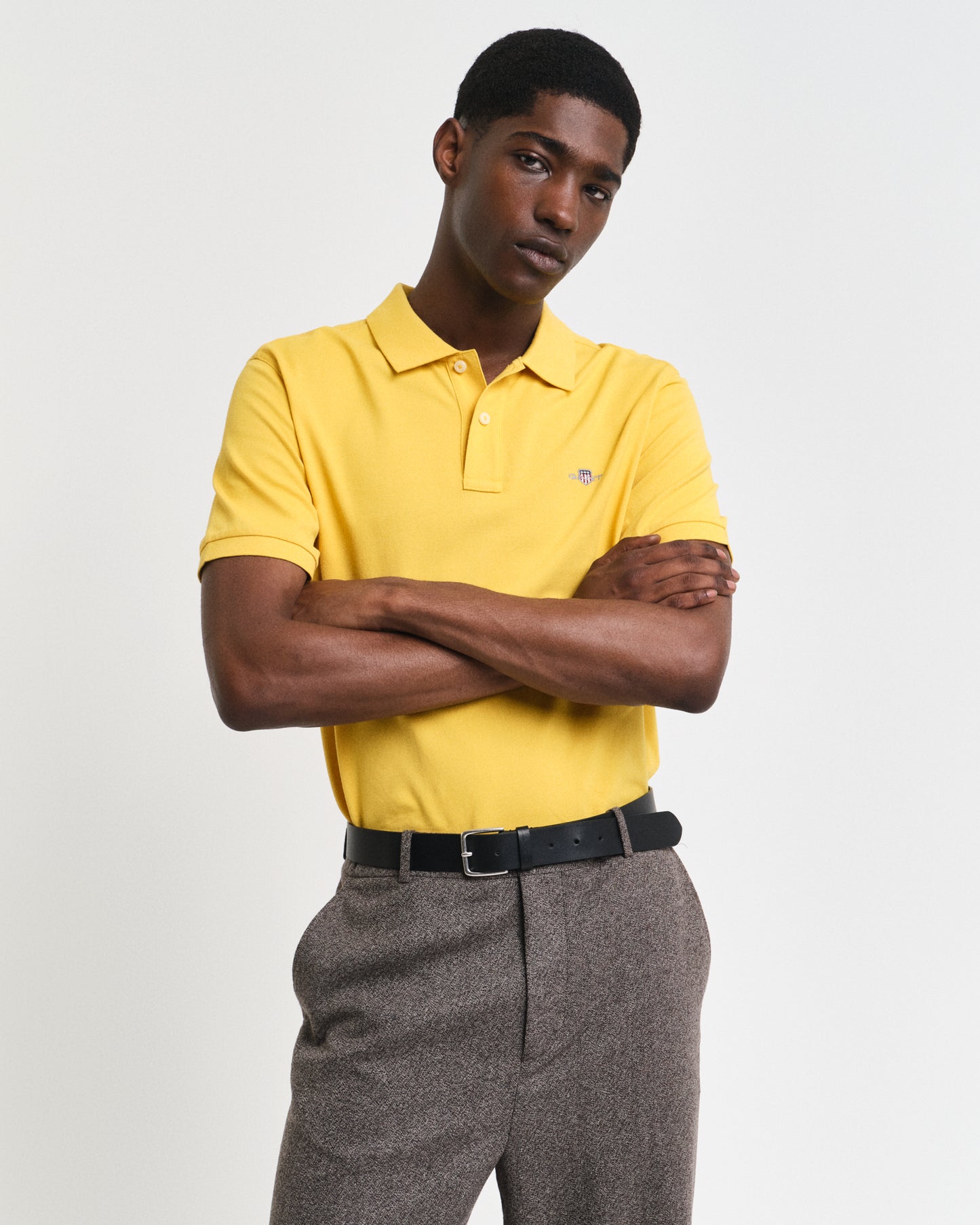 FADED SUNSET, REG SHIELD SS PIQUE POLO, CLOSE-UP BY GANT AU.